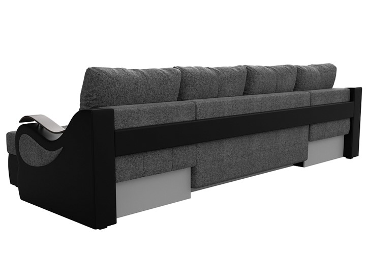 П-образный диван Меркурий П, Серый/черный (рогожка/экокожа) в Коврове - изображение 7