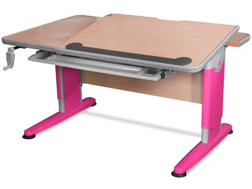 Детский стол-трансформер Mealux Detroit BD-320 NT/R-L клен/розовая в Коврове