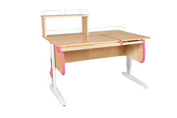Детский стол-трансформер 1/75-40 (СУТ.25) + Polka_z 1/600 + Polka_zz 1/600 бежевый/белый/розовый в Коврове