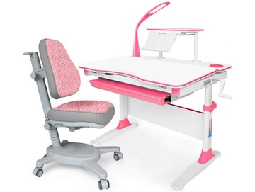 Растущая парта + стул Комплект Mealux EVO Evo-30 BL (арт. Evo-30 BL + Y-115 KBL), серый, розовый в Коврове