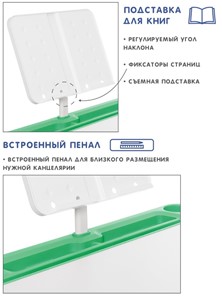 Растущая парта и растущий стул SET HOLTO-17А, зеленый во Владимире - предосмотр 6